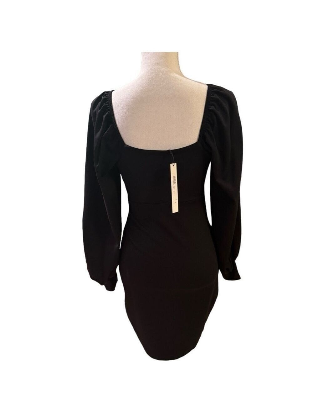 Susana Monaco Sweetheart Neck Puff Long Sleeve Dress Size M - Picture 2 of 11